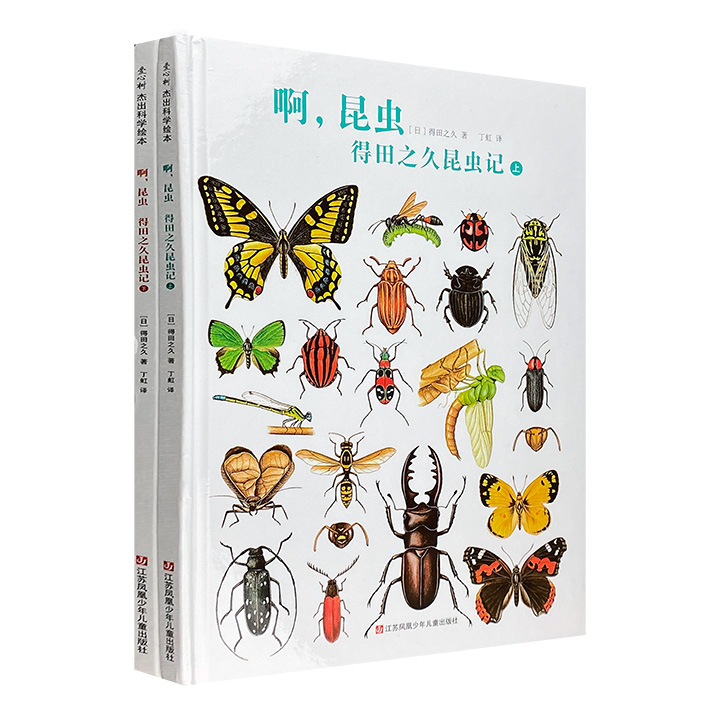 日本昆虫图鉴大师得田之久代表作！《啊，昆虫》全2册，8开精装，铜版纸全彩。大开本精细手绘图+生动简洁的文字描述，沿着四季分明的时间线，轻松认识100余种昆虫。