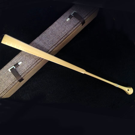 贴黑牛角半圆头玉竹折扇扇骨