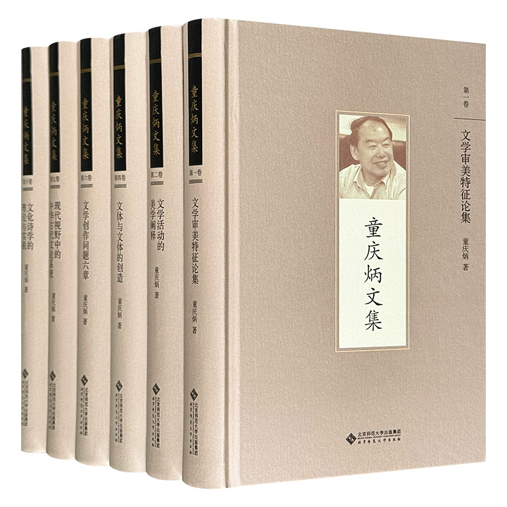 《童庆炳文集》6册，16开精装，重10斤，收录我国文艺学泰斗童庆炳多部代表性专著、经典论文，涉及文学审美、文学创作、诗学、古代文论等多方面，是相关领域的扛鼎之作